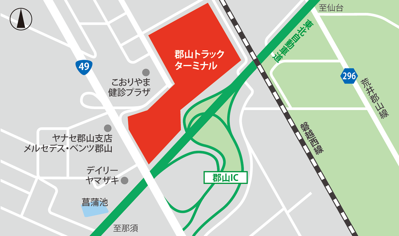 図:郡山トラックターミナル アクセスマップ